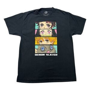 Demon Slayer Graphic T-Shirt Size XL Manga Anime Animated Black Short Sleeve
